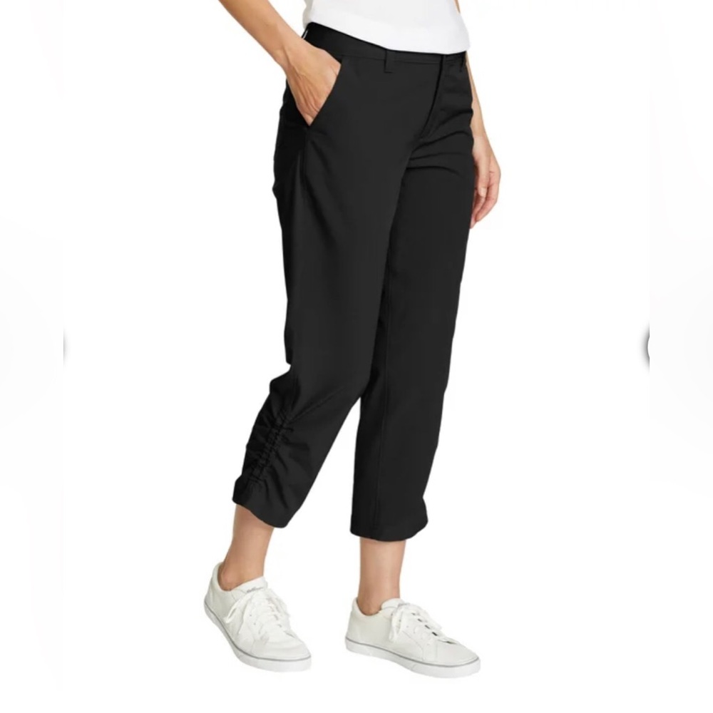 EDDIE BAUER Stretch Ripstop Crop Pants Black Women's 10 - Picture 3 of 12